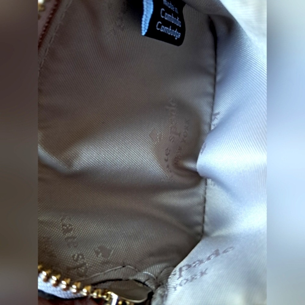 Kate Spade Leather Pouch With Clasp Cozy Grey New Without Tag - Picture 5 of 6